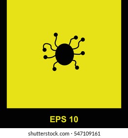 Virus vector black icon. Isolated illustration. Business picture.