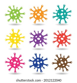 virus vector colorful element graphic set collection with isolated background