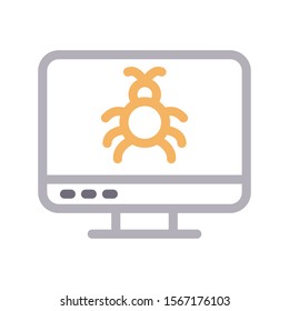 virus vector  colour  line icon 