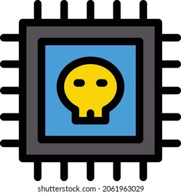 icono de línea de color vector de virus