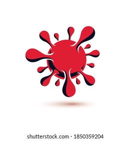 Ilustración creativa del vector de virus. Concepto de vacunación epidémica