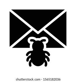 virus vector glyph flat icon 