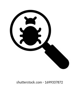 icono plano de glifo vector de virus 
