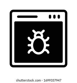 icono plano de glifo vector de virus 