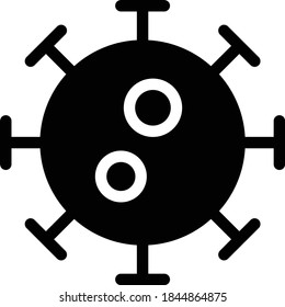 virus vector glyph flat icon 