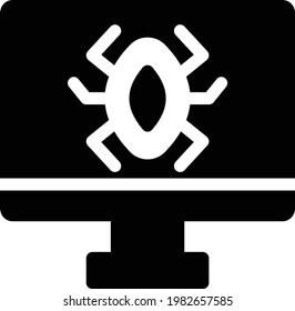 icono plano de glifo vector de virus