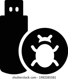 icono plano de glifo vector de virus