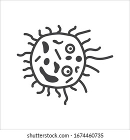 Virus vector icon. Bactery flat sign design. Microbe symbol pictogram.  Virus sign