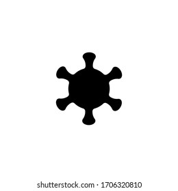 Virus vector icon in black solid flat design icon isolated on white background