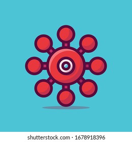 Virus Vector Icon Illustration. Flat Cartoon Style Suitable for Web Landing Page, Banner, Sticker, Background.