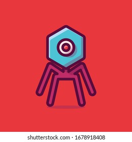 Virus Vector Icon Illustration. Flat Cartoon Style Suitable for Web Landing Page, Banner, Sticker, Background.