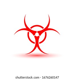 Virus vector icon on a white background with shadow.