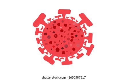Virus vector icon in red color on white background, vector icon for mobile and computer graphic design