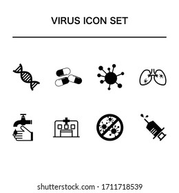 Vektorillustration-Symbolsatz für Viren