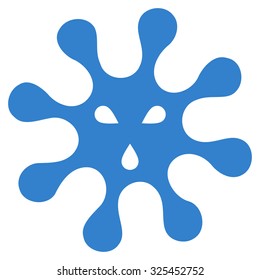 Virus vector icon. Style is flat symbol, cobalt color, rounded angles, white background.