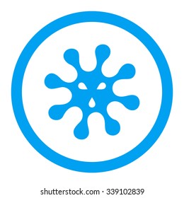 Virus vector icon. Style is flat rounded symbol, blue color, rounded angles, white background.