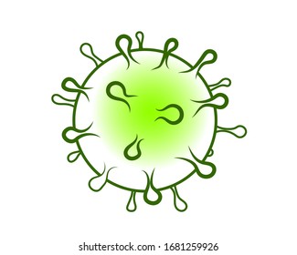 Virus vector icon. Symbol infection, bacteria, medical healthcare, microbiology, pathogen organism.