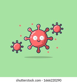 Virus vector illustration. Corona. Flat style. For sticker, banner, web line page and more.