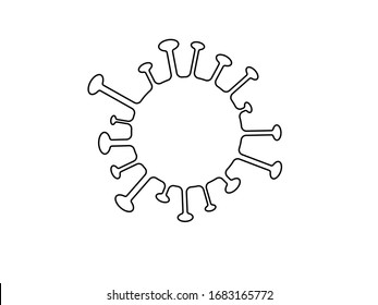 Virus vector illustration design on white background. The Line art illustration design.