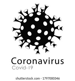 Virus vector illustration in flat style icon for warning or infographic on the white background