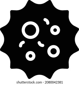 ilustración del vector de virus aislada en un fondo transparente. iconos vectoriales de glifo para el concepto o gráficos web.