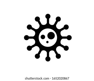 Símbolo de signo aislado de ilustración del vector de virus