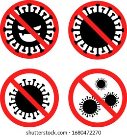 Virus vector illustration Prohibition mark icon set