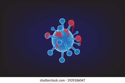 Virus vector illustration with red blood cells in the body.