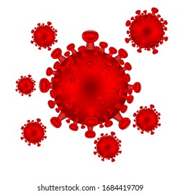 virus vector illustration. red virus vector. virus covid19 vector. corona virus vector