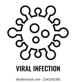 Virus vector line icon isolated on white background, viral infection clip art