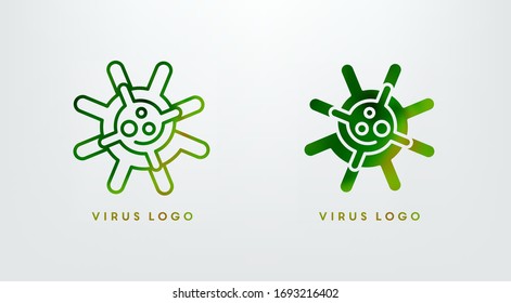 Virus vector logo illustration. Coronavirus logotype.