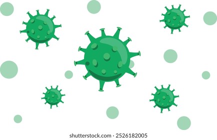 Vírus. micróbio vetorial isolado em fundo branco. Vírus de computador, alergia a bactérias, saúde médica, conceito de microbiologia. Germe da doença, organismo patogênico, microvirologia infecciosa