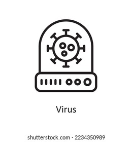 Virus  Vector Outline Icon Design illustration. Medical Symbol on White background EPS 10 File