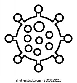 Virus Vector Outline Icon Isolated On White Background
