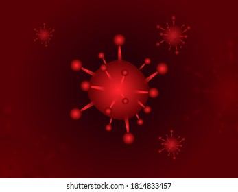 color rojo vectorial de virus en fondo de gradiente rojo