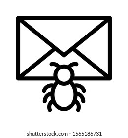 virus vector thin line icon 