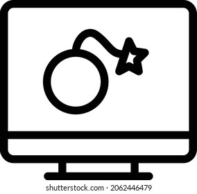 virus vector thin line icon