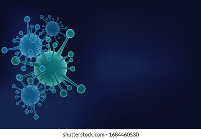 Virus vectors with blue background. Vector Illustration.