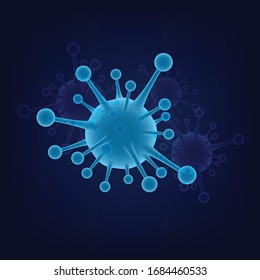 Virus vectors with blue background. Vector Illustration.