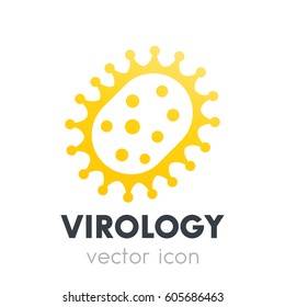 Virus, virology icon on white, microbiology, virion, bacteria pictogram