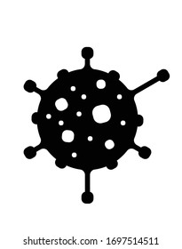 Virus visualization in black vector image