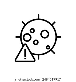 Icono de alerta de advertencia de virus, ideal para Diseños de salud y seguridad