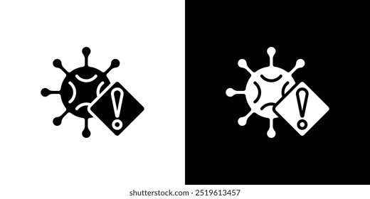 Virus Warning Alert icon linear logo isolated