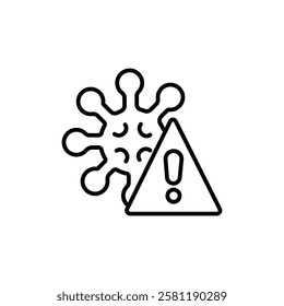 Virus Warning Alert icon Thin line art isolated