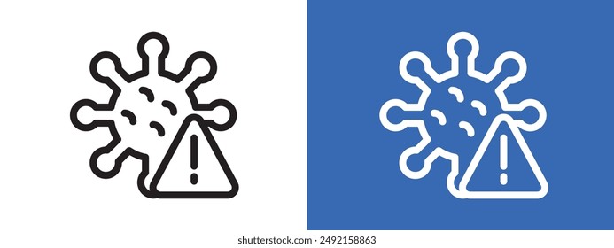 Esquema de Vector de conjunto de signos de logotipo de alerta de virus