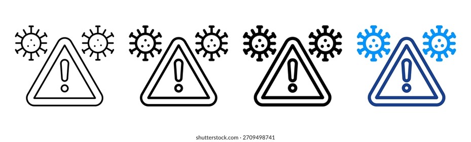 Virus Warning Icon Different Outline Collection Set
