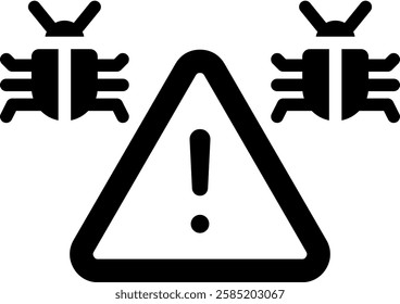 Virus Warning Icon Glyph Vector Illustration