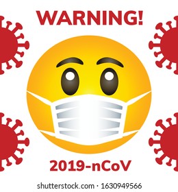 Virus Warning Icon. Muzzle In A Medical Protective Mask.