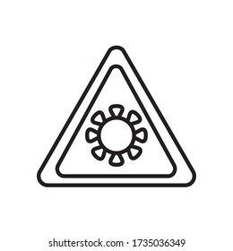 virus warning sign over white background, line style, vector illustration