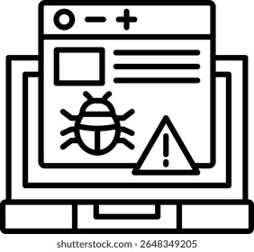 Virus warning vector icon. Can be used for printing, mobile and web applications.